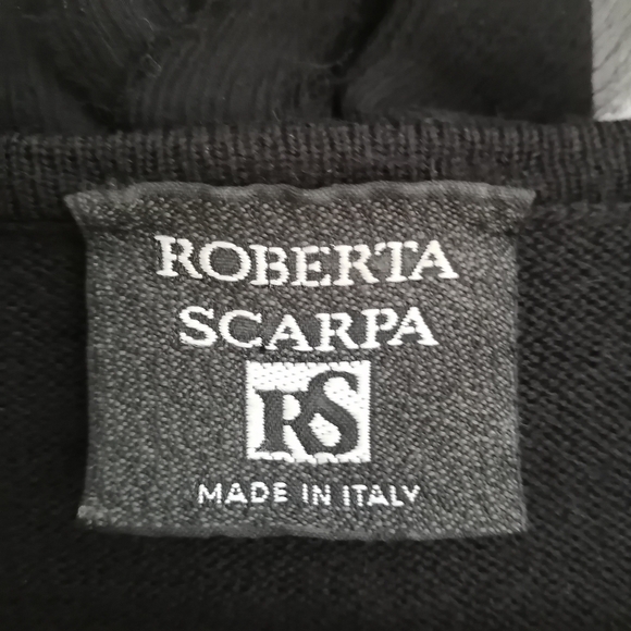 Roberta Scarpa Virgin Wool Cardigan with Silk Ruffle Trim Italian Luxury 12 (46) - Picture 10 of 16